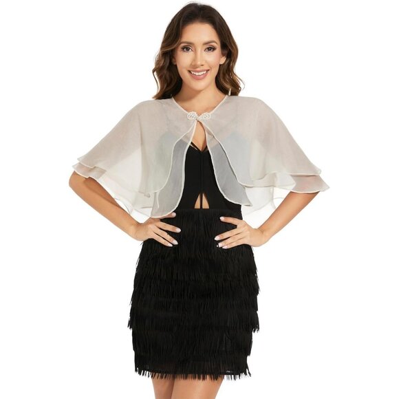 Women's Sheer Tencel Shawls and Wraps Ivory - Picture 2 of 6